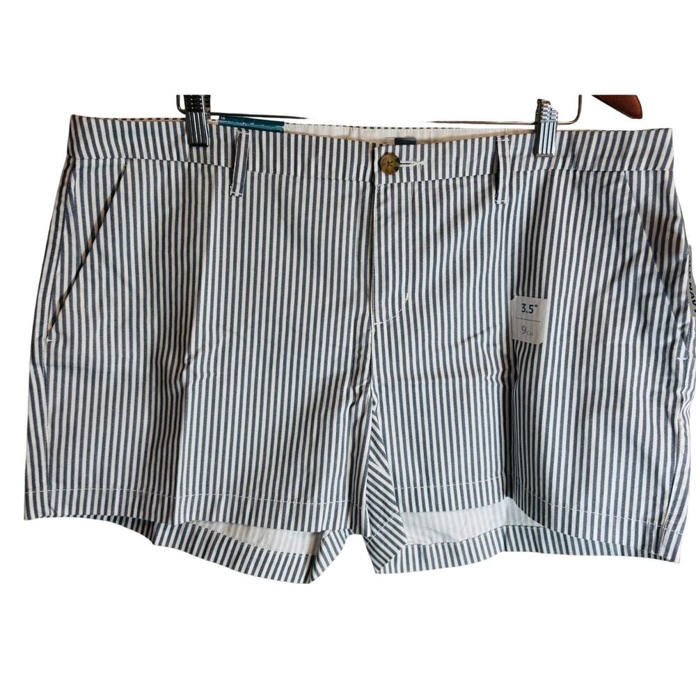 Old Navy Striped Shorts Womens Size 16 Navy Blue White Cotton Casual Summer New